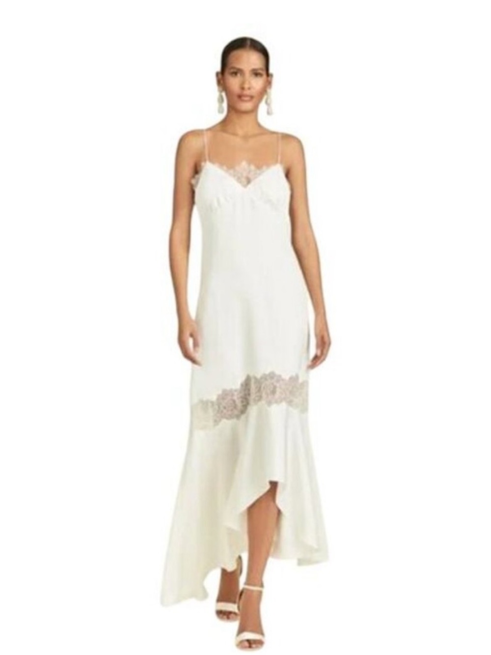 Sachin & Babi Candace Lace Hi-Low Ivory Cream Gown Dress Size 10 NEW